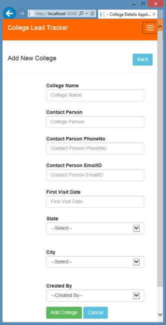 Add New College View